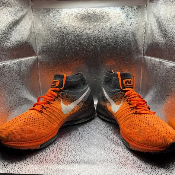 Size 12 Nike Air Zoom All Out Flyknit Total Orange Mens Sneaker Shoes 844134-800 - Picture 4 of 9